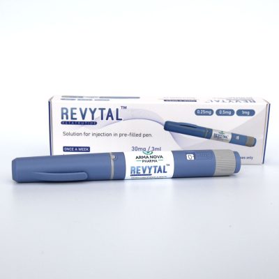 armapeptides REVYTAL RETATRUTIDE 30MG pen-style injector by ARMANOVA Pharma – blue and white packaging