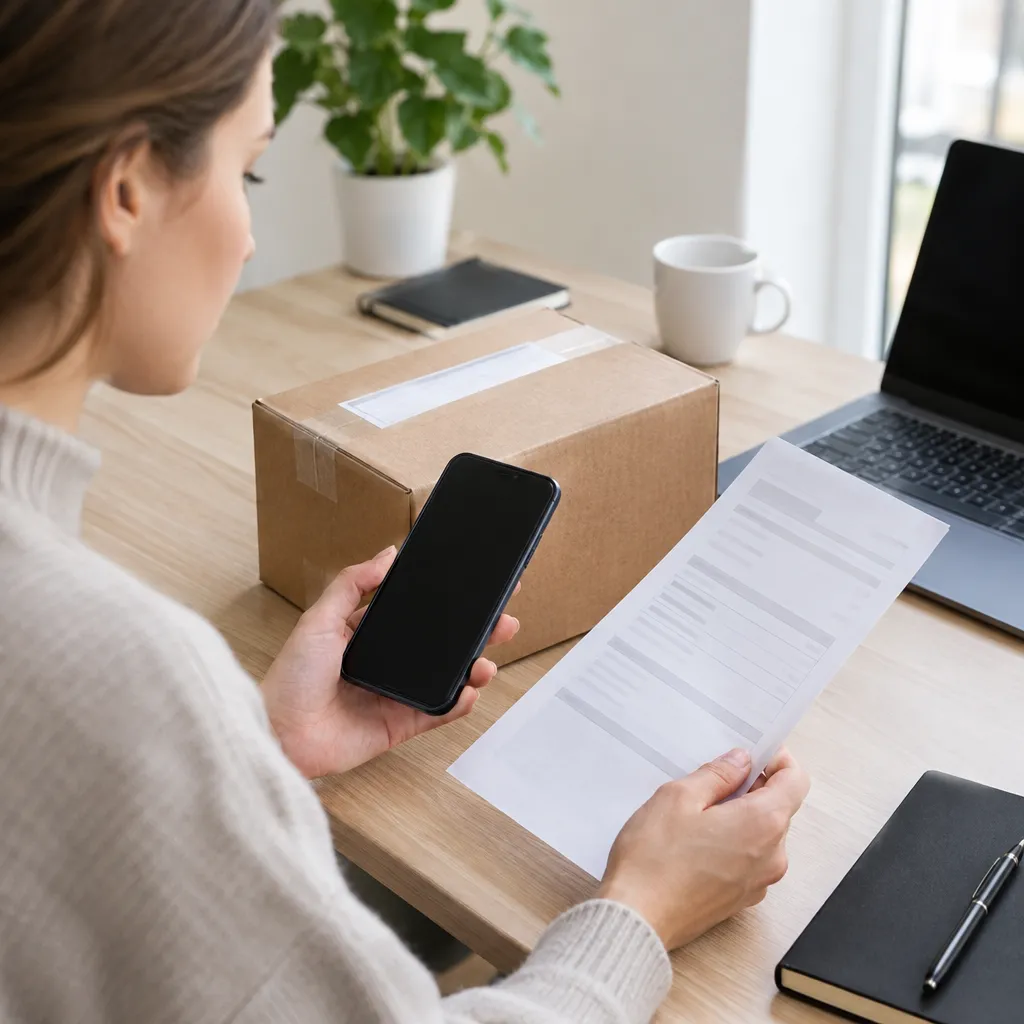 Review seller contact details and order terms before paying